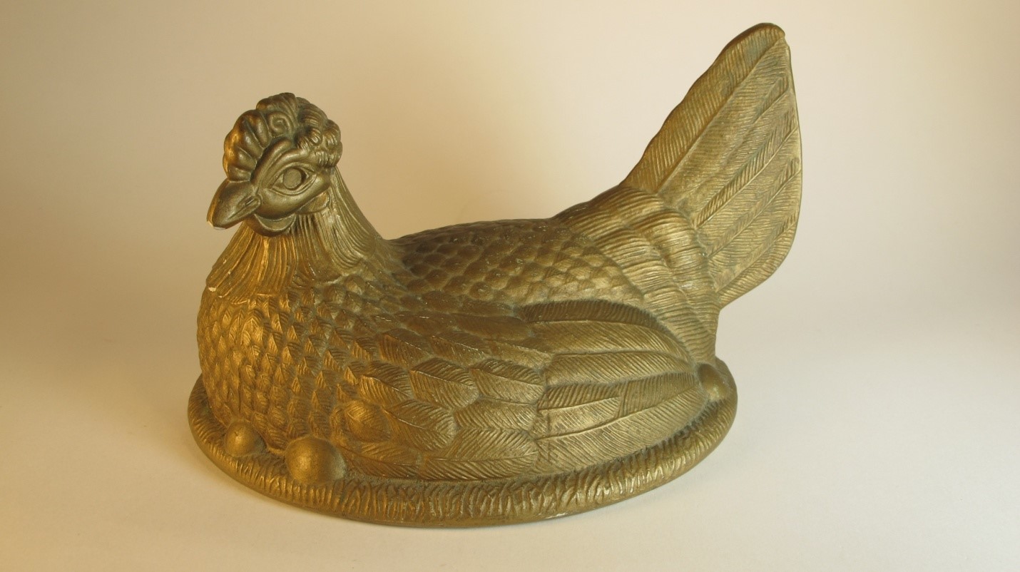 Hen on Nest model for cover (Westmoreland) – Close-Up