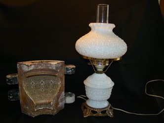 (Milk Glass Lamp finished piece and sample mould